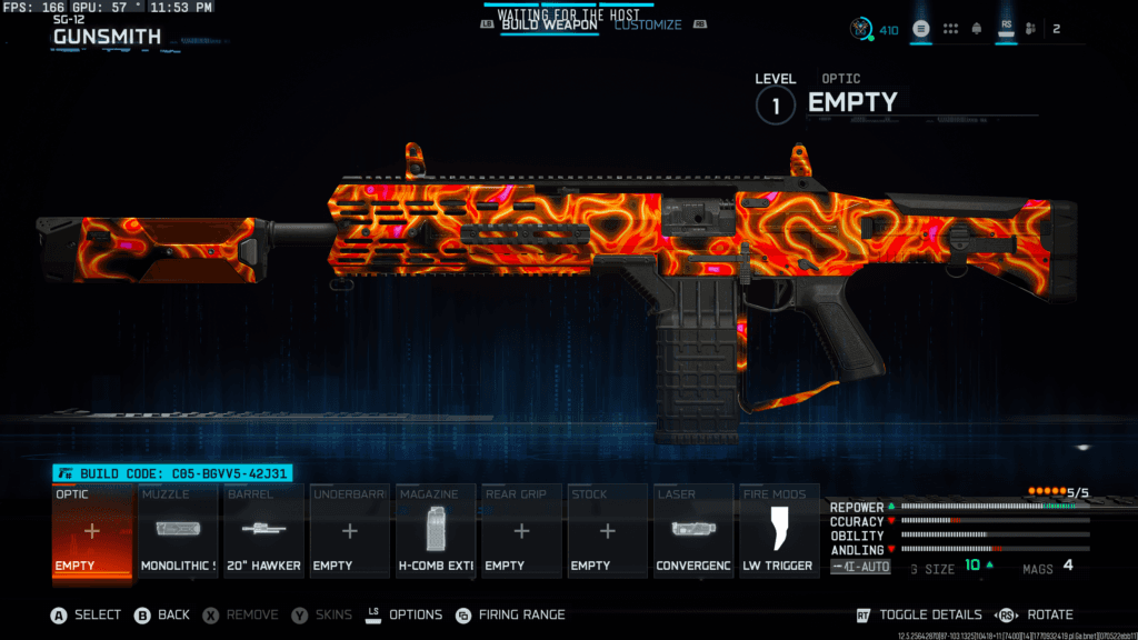 The SG-12 loadout in Warzone. Screenshot by esports.gg