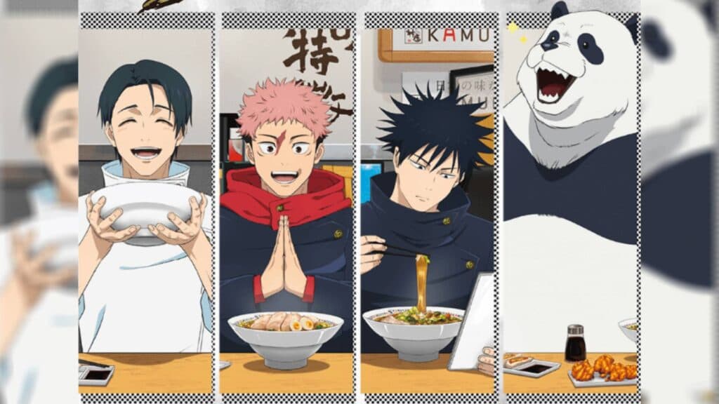 JJK characters enjoying their bowls of Kamukura ramen (Image via Kamukura)