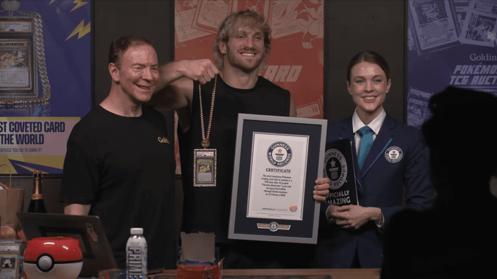 Logan Paul's card takes a new Guinness world record (Image via Logan Paul YouTube Channel)