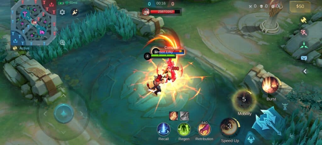 Two dashes when successfully hitting enemies (Screenshot via esports.gg)