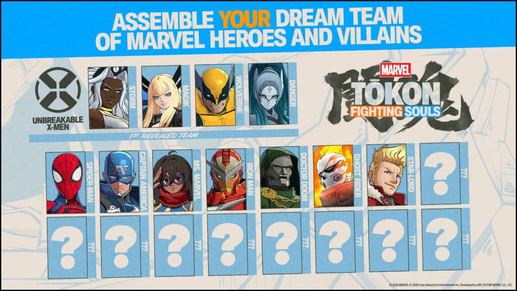 MARVEL Tōkon roster at the AWT 2025-2026 (Image via Arc System Works)