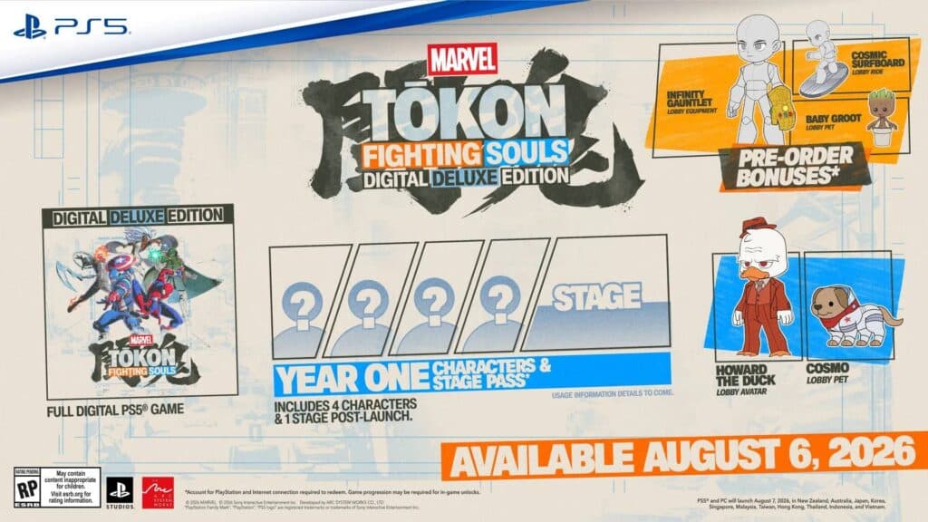 Digital Deluxe Edition of MARVEL Tōkon: Fighting Souls (Image via PlayStation)