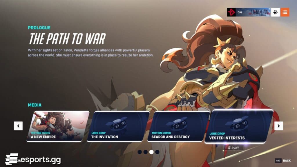 How to access the "Vested Interest" short story in Overwatch 2 (Screenshot via esports.gg)
