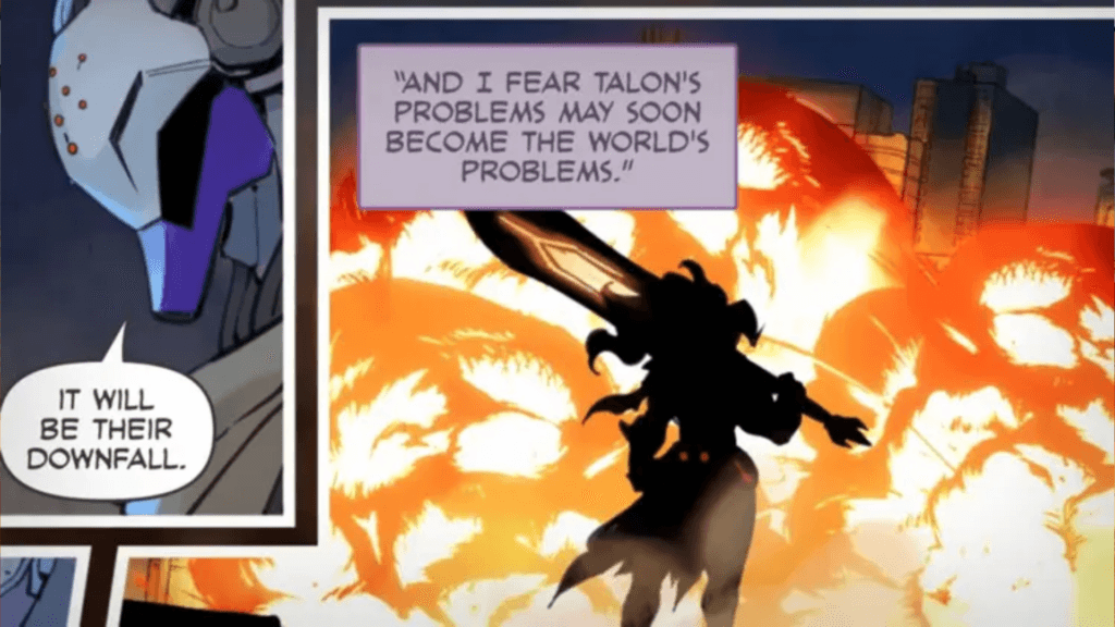 The explosion in the "Vengeance Comes" comic (Image via Blizzard Entertainment)