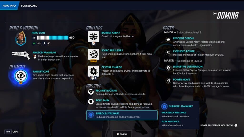 Domina's kit in Overwatch (Image via Blizzard Entertainment)