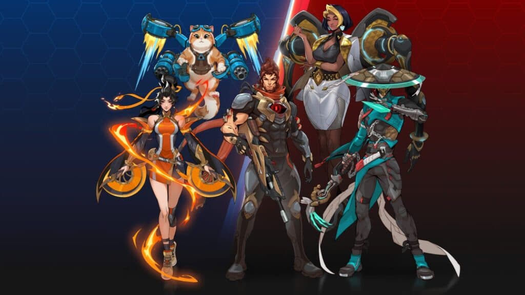 Emre, Domina, Anran, Mizuki, and Jetpack Cat (Image via Blizzard Entertainment)