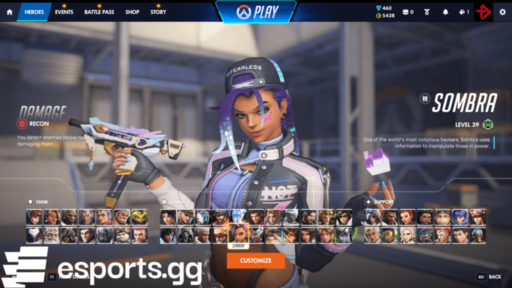 Sombra is another viable counter to Jetpack Cat (Screenshot via esports.gg)