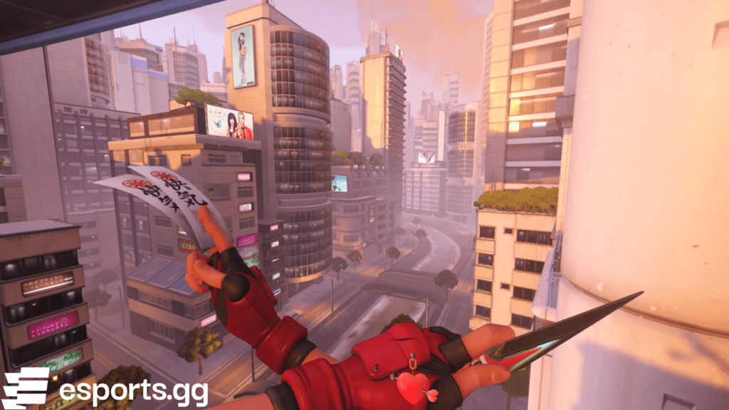 Kiriko overlooking Kanezaka (Screenshot via esports.gg)