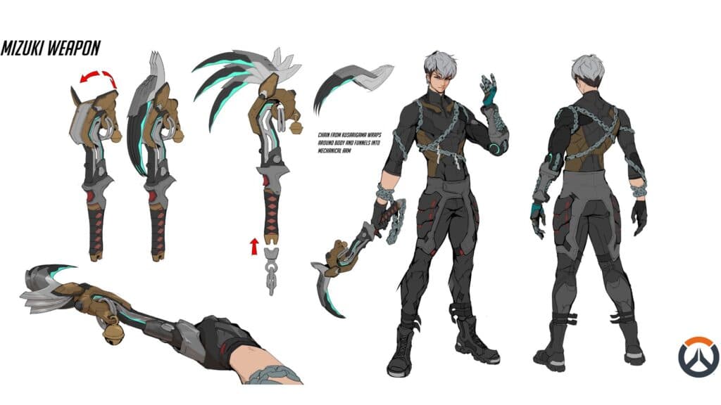Mizuki's weapon in Overwatch (Image via Blizzard Entertainment)
