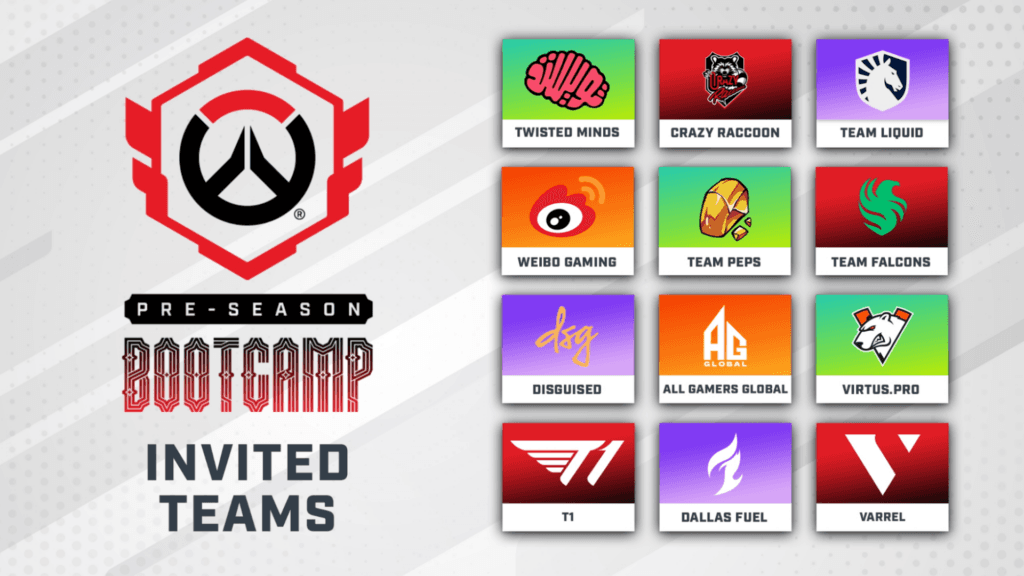 OWCS Pre-Season Bootcamp teams (Image via Blizzard Entertainment)
