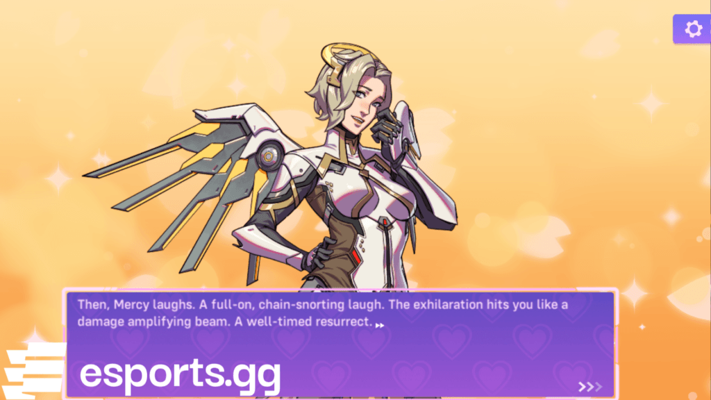Mercy appreciates a good (or bad) pun (Screenshot via esports.gg)