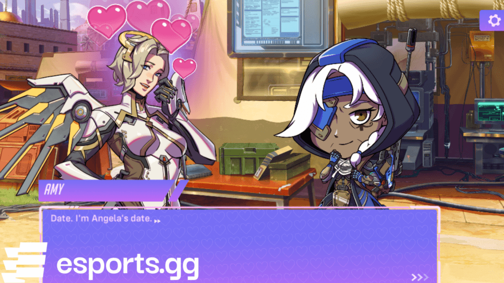 Impressing Mercy and Ana in Loverwatch (Screenshot via esports.gg)