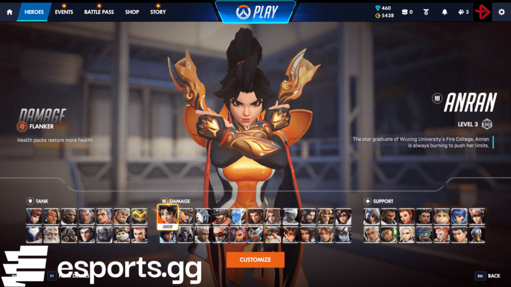Anran is a damage hero in Overwatch (Screenshot via esports.gg)