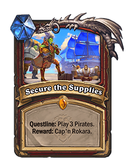 Secure the Supplies (the third portion of the Warrior Questline, Raid the Docks)<br>Old: Play 2 Pirates. <strong>→</strong> <strong>New: Play 3 Pirates.</strong>