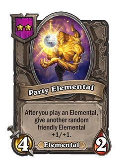 Party Elemental - Image via Blizzard<br>Old: 3 Attack, 2 Health<br><strong>New: 4 Attack, 2 Health</strong>
