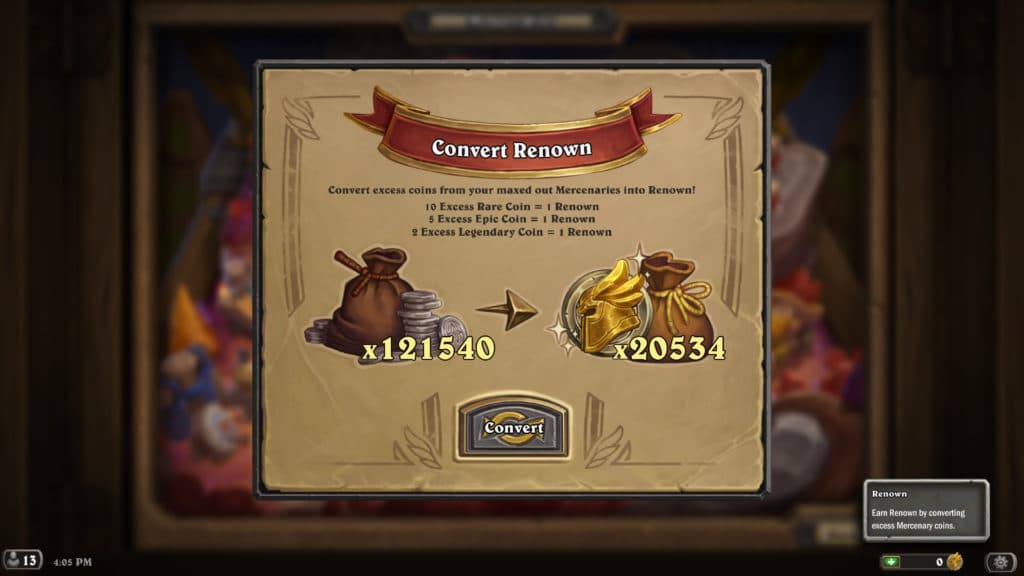 How to convert excess coins to Renown - Image via Esports.gg