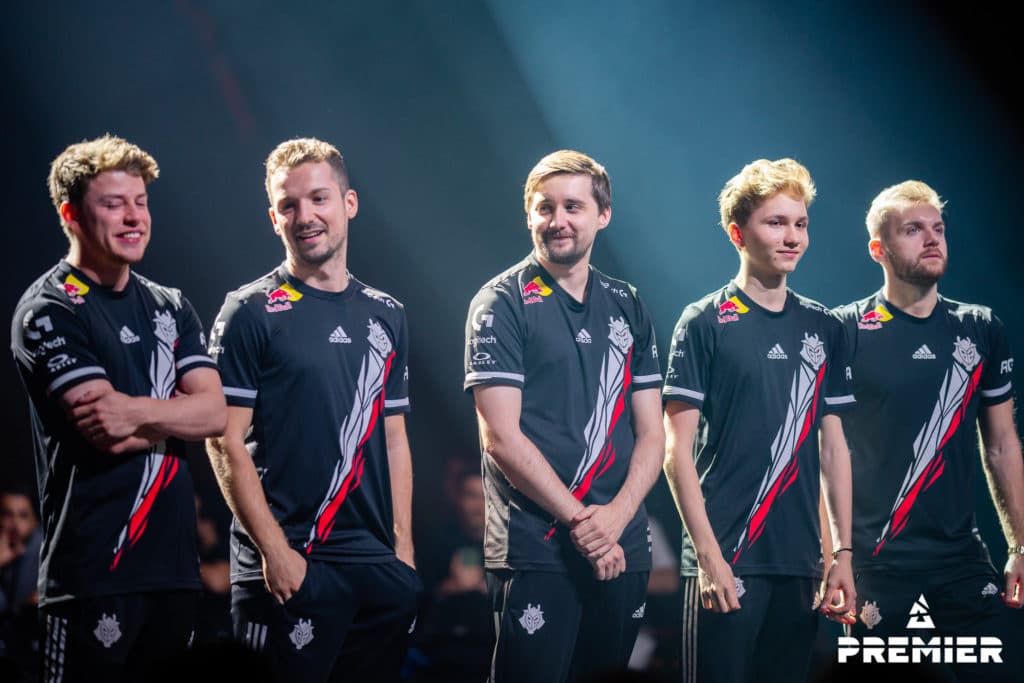 m0NESY, HooXi and the rest of G2 (Image Via BLAST Premier World Finals/Michal Konkol)