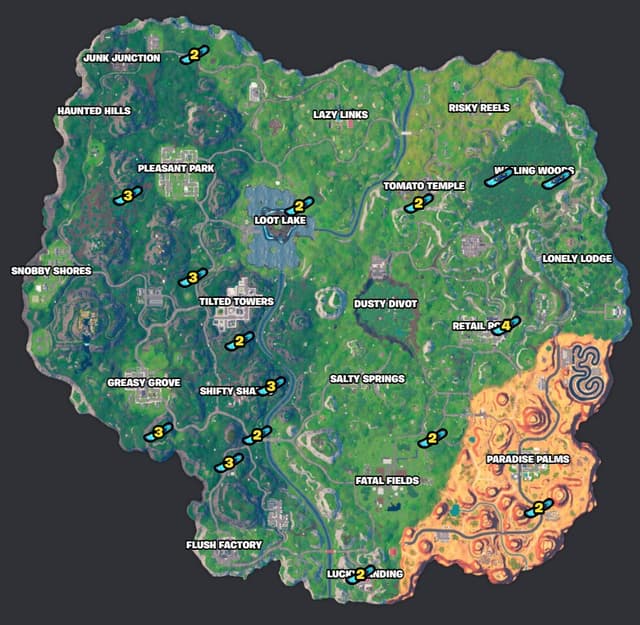 All Hoverboard locations in Fortnite OG Esports.gg